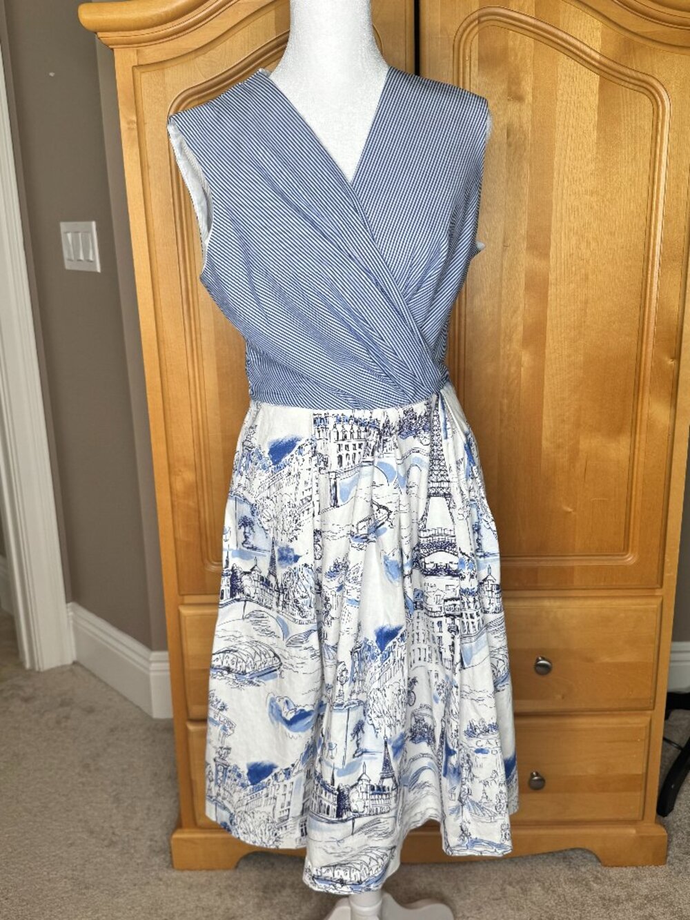 Be by Chetta B Faux Paris Wrap Dress, Size 12